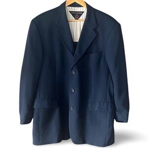 90s Tommy Hilfiger Navy Blue Wool Boyfriend Blazer